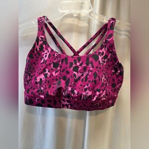 Lululemon Pink Leopard Print Sports Bra